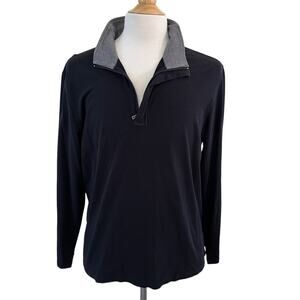 Michael Kors Men’s Black 1/4 Zip Pullover Lightweight Sweater Shirt Size XL
